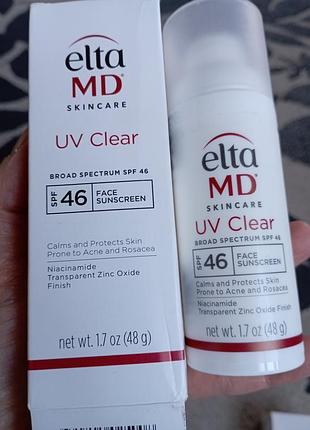 ♥️🤍сонцезахисний крем для проблемної і чутливої шкіри eltamd uv clear spf 46 face sunscreen 48 g