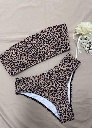 Роздільний купальник в леопардовий принт