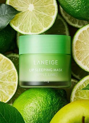 Ночная маска для губ яблоко лайм laneige lip sleeping mask ex– apple lime 20g
