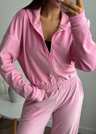 Женский спортивный костюм велюровый велюр на молнии