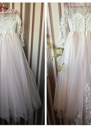 Святкова пишна сукня ніжно рожевого кольору на 10-12років(на зріст 146~150см)