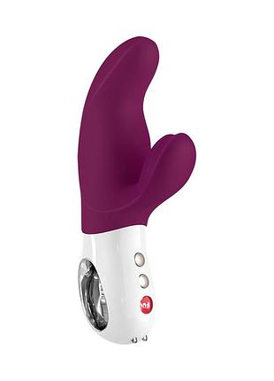 Вібратор-кролик fun factory miss bi grape/white, 2 незалежні мотори, діаметр 4,2 см