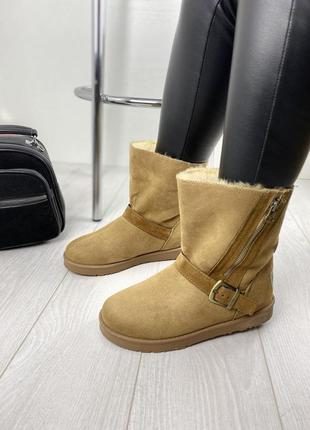 Уггі жіночі kylie k1580101 коричневий (зима штучний замш)