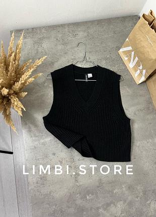 🌷вʼязана жилетка під сорочку h&m топ вʼязаний жилет жилетка вязаная под рубашку