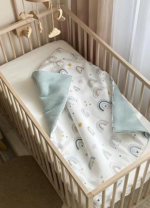 Плед-конверт с одеялом веселки мята