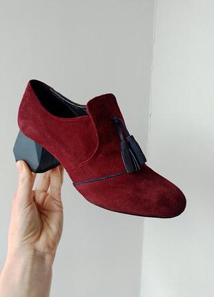 Замшевые туфли, демисезонные ботинки женские, обувь на каблуке