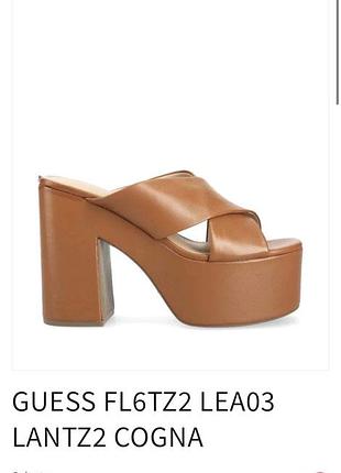 Коричневі шкіряні босоніжки від guess