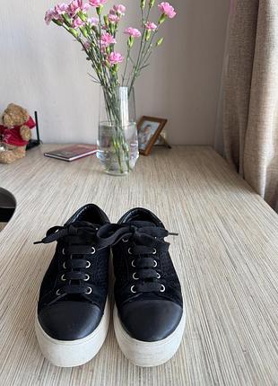 Кеди натуральна шкіра +замша🖤
