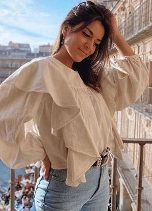 Белая хлопковая блуза с рюшами zara
⚡⚡⚡⚡⚡⚡⚡⚡⚡⚡⚡⚡⚡