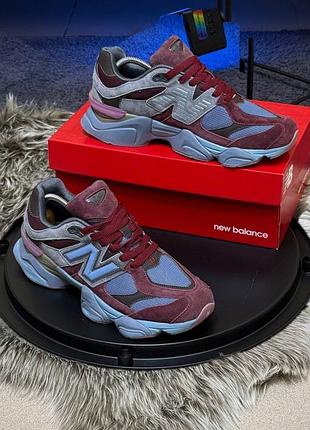 Кросівки чоловічі new balance 9060, сині/бордові демісезонні весна-літо-осінь замша текстиль розмір 41-45 нові 821-5
