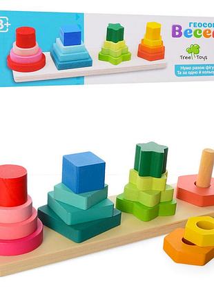 Развивающий набор геометрика md 1216 деревянный