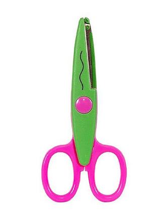 Ножницы детские 80685(green-pink) с фигурным лезвием