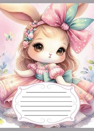 Зошит учнівський "зайка" 012-590522c-5 в косу лінію, 12 аркушів