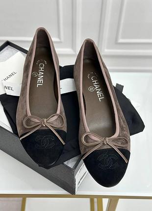 Балетки жіночі замшеві chanel