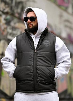 Двусторонний жилет мужской на весну осень stone
