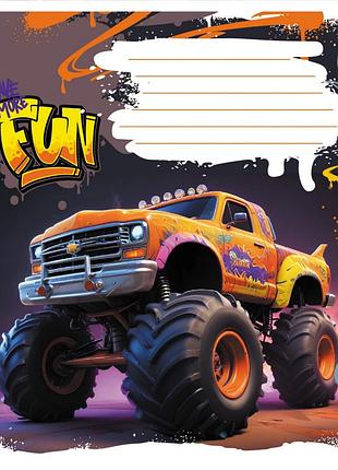 Тетрадь ученическая "монстер трак" 024-550238k-1 в клеточку, 24 листа