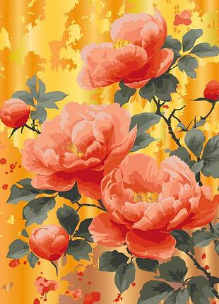 Картина по номерам "золото роз" 13163-ac с металлизированными красками 40х50 см
