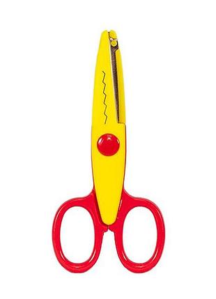 Ножницы детские 80685(red-yellow) с фигурным лезвием