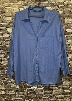 Рубашка, женская рубашка, голубая женская рубашка, котонновая  рубашка, жіноча сорочка, сорочка, сорочка котон