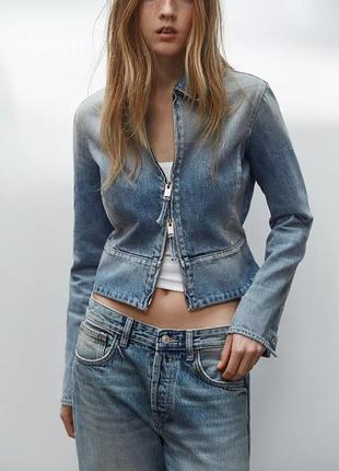 Джинсовая куртка trf на молнии