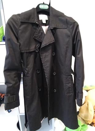 Тренч h&m чорний 3