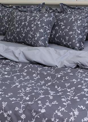 🌿 комплект постільної білизни turkish cotton з компаньйоном полуторний, двоспальний, євро pt-r34