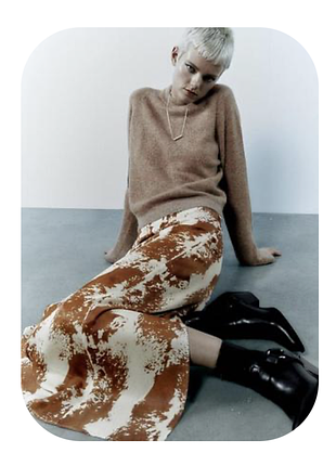 Сатиновая длинная юбка zara