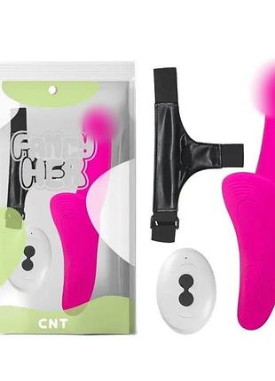 Женский страпон на ремешках run wide strap-on harness rose секс-магазин взрослых игрушек