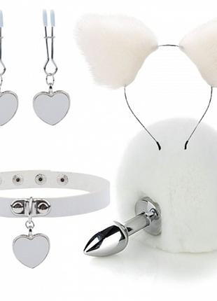 Білий ніжний бдсм комплект fur sexy kit секс-магазин дорослих іграшок