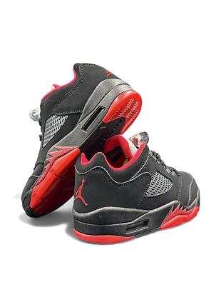 Jordan 5 low black red