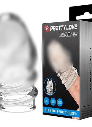 Насадка на головку члена pretty love jeremy прозора, 3.6 х 7 см секс-магазин дорослих іграшок