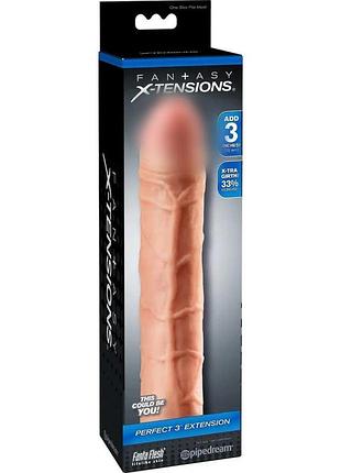 Насадка на член удлиняющая +7.6 см pipedream x-tensions телесная, 22.8 х 4.4 см секс-магазин взрослых игрушек