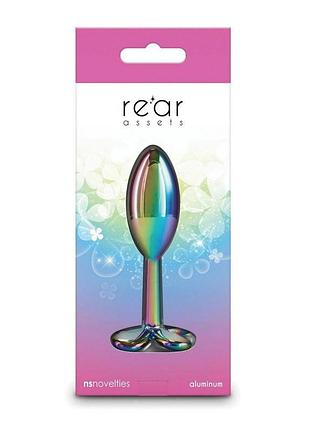 Анальна пробка металева ns novelties rear assets clover райдужна секс-магазин дорослих іграшок
