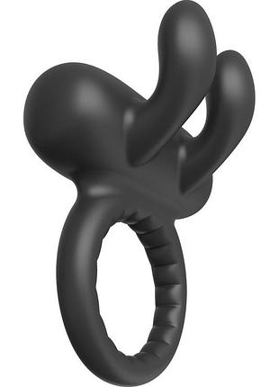 Эрекционное виброкольцо dreamtoys ramrod rabbit с ушками для клитора, черное секс-магазин взрослых игрушек