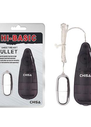 Вибропуля на пульте управления chisa hi-basic, серебристый секс-магазин взрослых игрушек