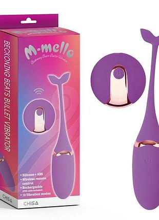 Віброяйце у вигляді рибки chisa m-mello з дистанційним пультом, фіолетове секс-магазин дорослих іграшок