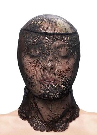Капюшон-маска на все лицо кружевной ns novelties fetish & fashion lace hood чёрный секс-магазин взрослых игрушек