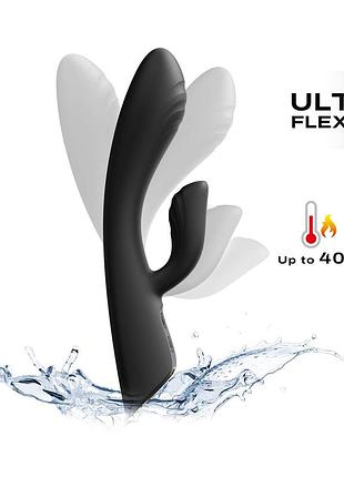 Вібратор-кролик із підігрівом dorcel flexi rabbit black, гнучке дуло секс-магазин дорослих іграшок