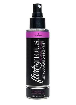 Спрей-мист для тела с феромонами sensuva flirtatious pomegranate, fig, coconut & plumeria (125 мл) секс-магазин взрослых игрушек