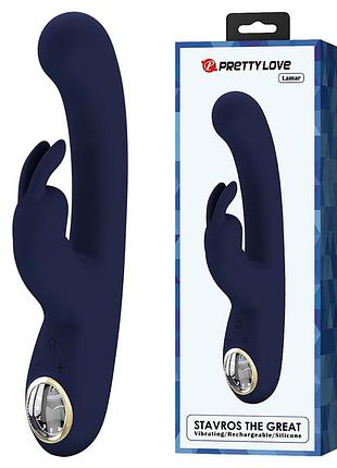 Вибратор-кролик с дисплеем pretty love lamar, синий, 22 х 4 см секс-магазин взрослых игрушек