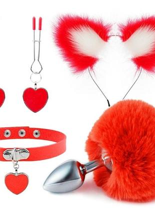 Червоний ніжний бдсм комплект fur sexy kit секс-магазин дорослих іграшок