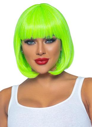 Парик leg avenue 12″ neon short bob wig neon green секс-магазин взрослых игрушек