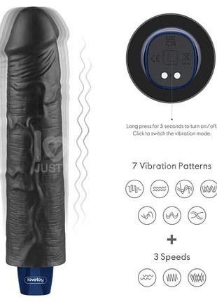 Вибратор real softee rechargeable vibrating dildo(black) 9.5 секс-магазин взрослых игрушек 4