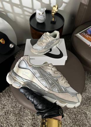 Жіночі кросівки asics gel-nyc grey beige silver