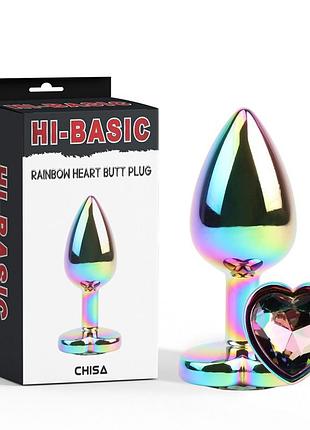 Анальний корок із серцем rainbow heart butt plug секс-магазин дорослих іграшок