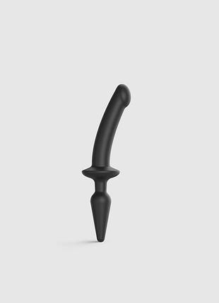 Анальная пробка с дилдо 2в1 strap-on-me switch plug-in dildo black s, диаметр 3,3/2,9 см секс-магазин взрослых игрушек