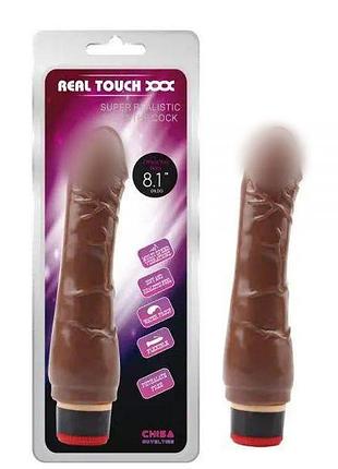 Вібратор коричневий із венами vibe cock 8.1 секс-магазин дорослих іграшок