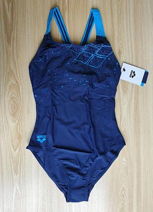 Жіночий суцільний купальник arena w lightning swim pro navy-turquoise