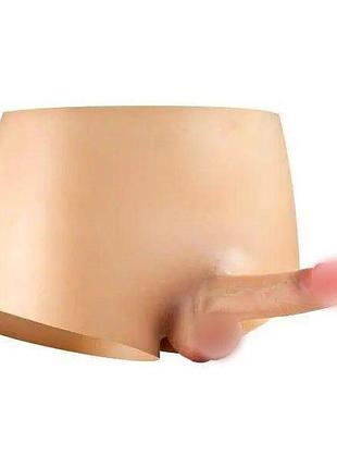 Силиконовые трусики с фаллоимитатором real body real manly, s/m, цельная конструкция, для нее секс-магазин взрослых игрушек