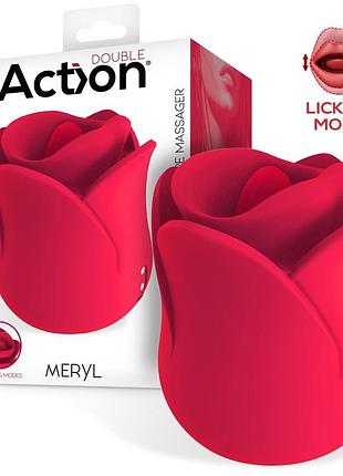 Кліторальний вібростимулятор action meryl rose licking vibrating секс-магазин дорослих іграшок